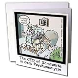 Londons Times Funny Medicine Cartoons - CEO Of Samsonite Explores Extra Baggage At Shrink - Greeting Cards-6 Greeting Cards with envelopes