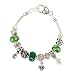 Love Heart Green Silver Designer Style Charm Bracelet Fashion Jewelry