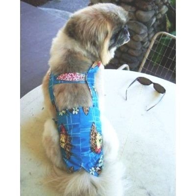 Joybies Blue Aloha Piddle Pants(tm) for XXX Large Male Dog (Measuring 30-32 From Collar to Base of Tail)