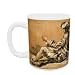 Small boy with a fishing rod, 1755 (black and white chalk with red chalk on light brown paper) by Francois Boucher - Mug - Standard Size