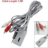 Gino 1.5M Long 3.5mm to 2 RCA Audio Volume Controller Cable