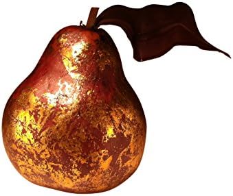 Fortune Share Golden Antique Pears Ornament for Decorative Basket - Great for Displaying & Decorating - Artificial Fruit -Box of 4