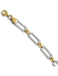 Leslies 10K Two-tone Diamond-cut Bracelet Length 7"