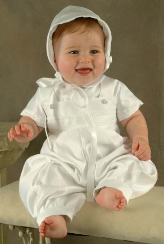 Sawyer matte satin christening outfit