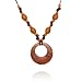 Olive Wood Necklace: Large Medallion with Hole and Orange Beads
