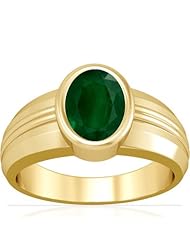 18K Yellow Gold Oval Cut Emerald Solitaire Ring