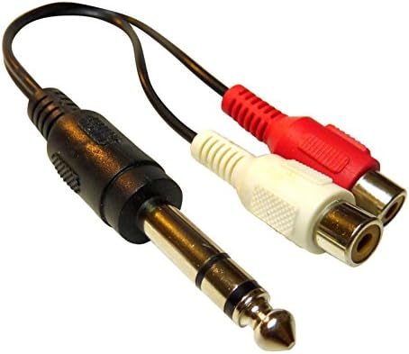 TV, Video &amp; Audio Accessories Audio Cables &amp; Interconnects 2X 6.35mm 1/4" Stereo Male To Dual RCA Female Y Audio Adapter Cable, 5" 4080C