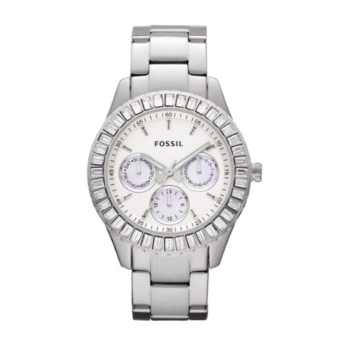 Fossil Women s ES2956 Stainless Steel Analog with White Dial WatchB0058Z5RXC : image