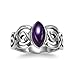 925 Sterling Silver Genuine Amethyst Stone Celtic Double Infinity Knot Ring