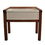 Herbeau 570363 Ash Wood with Antique Stain Wooden Stand for Farmhouse Sink with Backsplash 5703