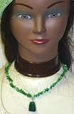 Green Beads Ethnic Short Chain Necklace with Pendant for Women and Teens