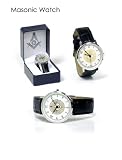 Thumbnail image for Masonic Freemason Square & Compasses Leather Band Wrist…