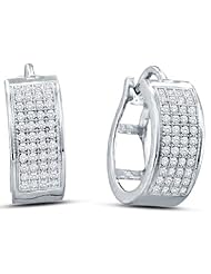 0.25 cttw. Diamond Earrings Fashion Hoops 10K Yellow Gold