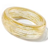 24K Foil 7.75" Ribbed Resin Bangle Bracelet