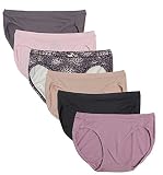 Hanes Premium Microfiber Bikini Briefs Panties For Women Tagless No Lines 6 Pack 6/M (Pant 8-10)