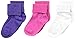 Stride Rite Little Girls' 3 Pack Girls Comfort Seam Turn Cuff, Fuchsia/White/Purple,8-9.5 Sock size/13-4 Shoe size (Little Girls)