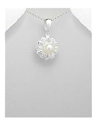 Fresh Water Pearls Pendant Necklace In 92.5 Sterling Silver