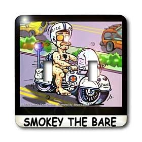 Londons Times Funny Society Cartoons - Naked Police - Light Switch Covers - double toggle switch