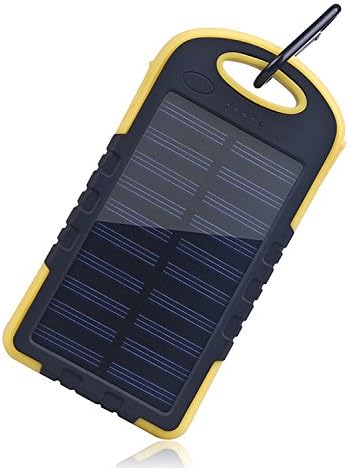 Solar Charger, LYe Portable 8000mAh Solar Power Bank Battery Charger Dual USB output Solar Powered Phone Charger with LED Lights for Lighting for iPhone 6 Plus 5S 5C 5 4S(yellow)