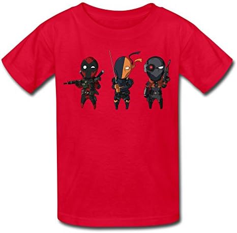 WX Kids Youth Deadpool Deadshot Deathstroke Kids T-Shirt - Red