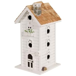 Le Petit Chalet LPC-1032 Finch Bird Feeder - White and Natural by 