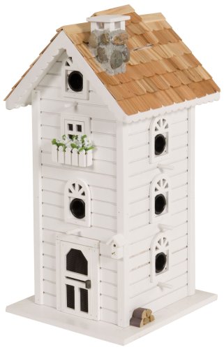 Le Petit Chalet LPC-1032 Finch Bird Feeder - White and Natural