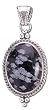 Solid Sterling Silver Snowflake Obsidian Pendant