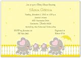 Elephant Family with Twins Baby Shower Invitations - Set of 20