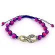 Fuschia Bead Blue Cord Friendship Adjustable Bracelet Fashion Jewelry