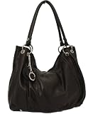 Grand sac &agrave; main Cuir noir mod&egrave;le Parma