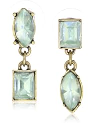 Betsey Johnson "Mint Multi" Crystal Gem Double Drop Earrings