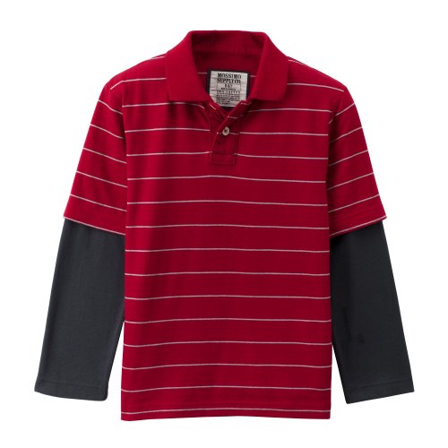 Boys' Mossimo Long-Sleeve Polo - Red Heat