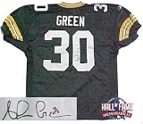 Ahman Green Autographed/Hand Signed Green Bay Packers Reebok Authentic Green Jersey