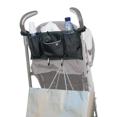 JL Childress Bottles N Bags Stroller Console Cupholder and Stroller Hooks Black