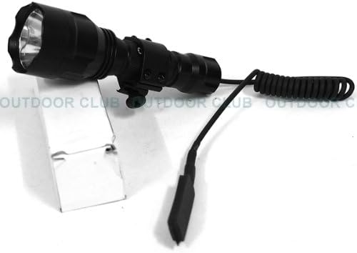HHG 5-mode C8 Cree Xm-l Q5 Led Tactical Flashlight with Control Switch & 25mm Torch Ring Mount (Not Include Battery)
