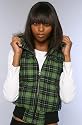 BB Dakota The Jefferey Hooded Vest in Hunter Plaid,Vests for Women