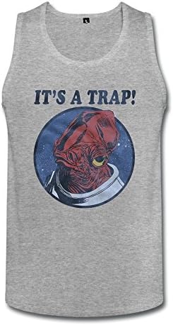 WAYNEY Custom 100% Cotton Men's Star Wars It's A Trap Admiral Ackbar Tops HeatherGray XL