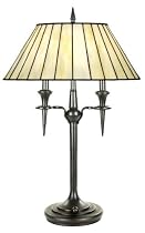 Quoizel Twin Light Bronze Tiffany Style Table Lamp