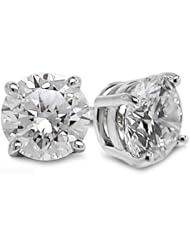 0.63 Ctw Diamond Studs GH/I1-I2 14K White Gold