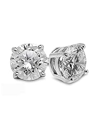1/3 Ctw Diamond Studs GH/SI1-SI2 14K White Gold