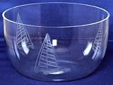 Individually Hand Etched Sailboat Large Glass Salad Bowl 4.5"H 8"D
