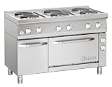 6 Platten Elektroherd mit Elektro-Umluftbackofen 1/1 GN