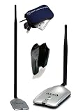 Alfa AWUS036H 1000mW 1W Deluxe Bundle 802.11b/g High Gain USB Wireless Long Rang Wi Fi Network Adapter with 5dBi and a 9dBi Antenna and Suction cup Window Mount dock Also includes a Neoprene carrying case   For Wardriving & Range Extension   @ CyberWar: Si Vis Pacem, Para Bellum