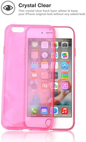 iPhone 6 Plus Protective Case, SFACE Slim Crystal Clear Flexible TPU Case for iPhone 6 Plus 5.5-inch, Shockproof Protection - Rose Pink Color - 18 Months Warranty