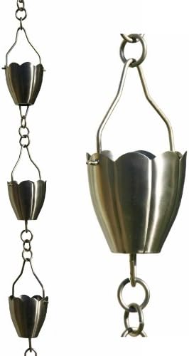 (One Piece ) Rain Chain- Rain Chain Ss Flower From Patina Products (Part Number R267)