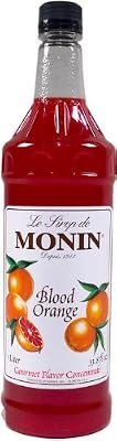 Monin Flavored Syrup, Blood Orange, 33.8-Ounce Plastic Bottles (Pack of 4) by Monin