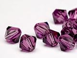 Glasperlen zum Auff�deln von Swarovski Doppelkegel 6mm (Amethyst), 48 St�ck