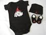 Nike Jordan Booties Girl Boy Baby Infant with JordanJumpman Sign Sock 2 Pair (3-6 MONTHS, BLACK/NAVY & WHITE/LIGHT BLUE)