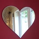 Pack of 20 x Acrylic Heart Mirrors 6cm X 5cm each