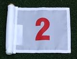 Red Numbered - White Jr. (8 L x 6 H ) Marker Flags For Golf & Putting Green Applications, #2
